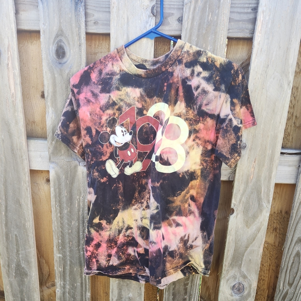 Upcycled Tie-Dyed  vintage Mickey Mouse tee shirt